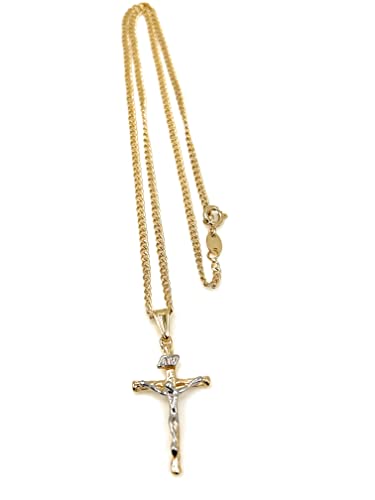 INRI Crucifix Cross Pendant Necklace Gold Filled Chain "18 Inches" Length Catholic Jewelry2