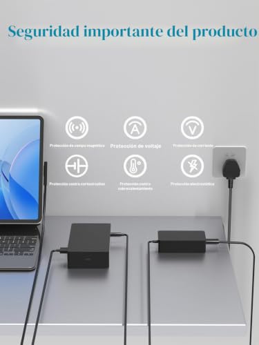 Adaptador Surface Dock 15V 6A de 90W compatible con Microsoft Surface Book 1661 y 1749 6