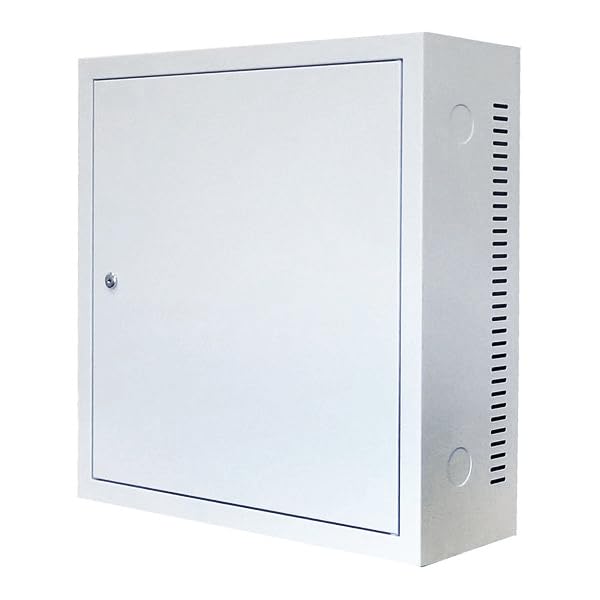 3U - Armadietto da parete con porta in metallo bianco, profondità 185 mm
