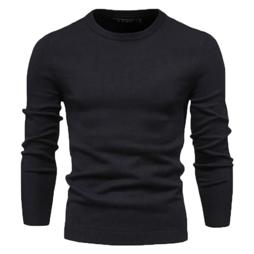 Men Dress Crew Neck Sweaters Slim Fit Lightweight Knitted Pullover Casual Fashion Lightweight Long Sleeve Sweater