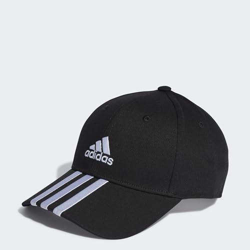 adidas Unisex 3-Stripes Cotton Twill Baseball Cap, Black/White, M – Ansicht 5