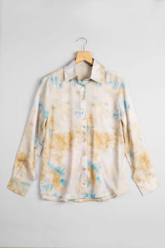 Image of Leriya Fashion Women's Rayon Oversized Fit Top Korean Style Long Sleeve Oversized Button Down| Workwear Top for Office & Casual Wear