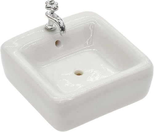 Dollhouse Wash Basin Wide Application Exquisite 1:12 Scale Doll House Furniture Sink for Entertainment Square, Furniture, Decorations