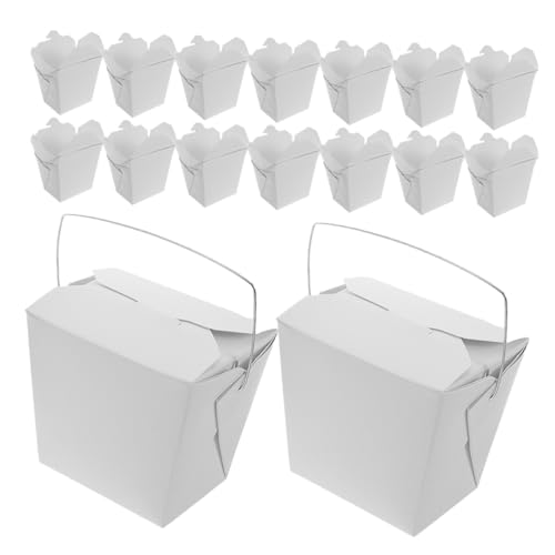 SOLUSTRE Effortless Carrying Takeout Boxes 50 Pack Chinese Takeout Containers Metal Wire Handles for Office Workers Students and On-the-go Dining