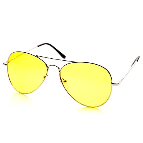 zeroUV Classic Metal Frame Yellow Tinted Night Driving Aviator Sunglasses2