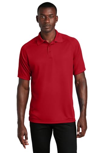 SPORT-TEK Unisex Dry Zone Raglan Polo True Red at Amazon Men's