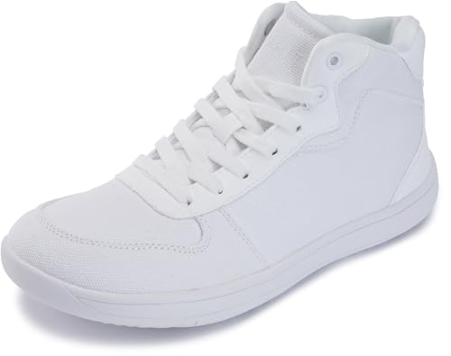 WHITIN Women's High-Top Canvas Minimalist Barefoot Shoes + Wide Toe Box + Zero Drop