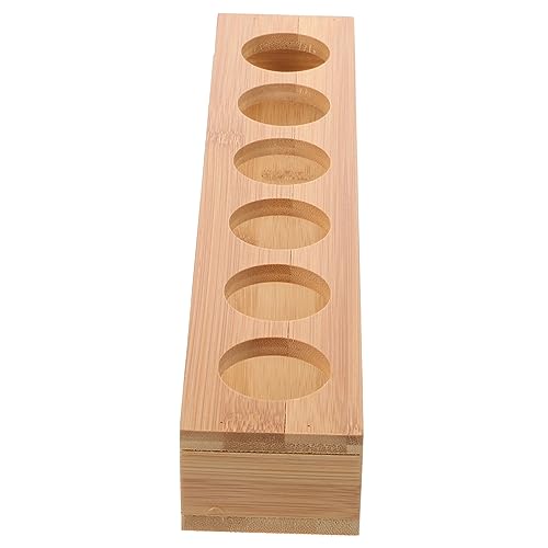 NAMOARLY Wood Shot Glasses Holder Tray Wine Cups Organizer for Whiskey Glasses Elegant Shot Holder with Multiple Slots for Parties Bars and Home Use
