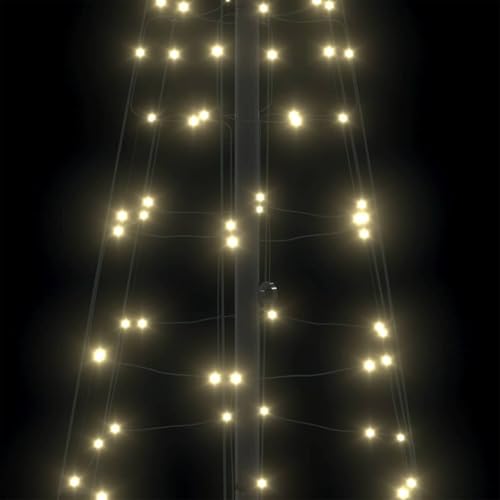 Arbre de Noël LED blanc chaud de 250cm, structure en fer robuste pour décoration intérieure. - 7