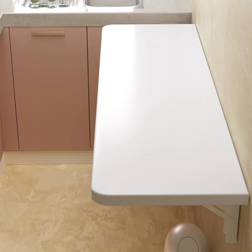 TYYCKJ Table Murale Pliante Gain de Place pour Ordinateur Portable et Coin Repas - Blanc 80 x 30 cm