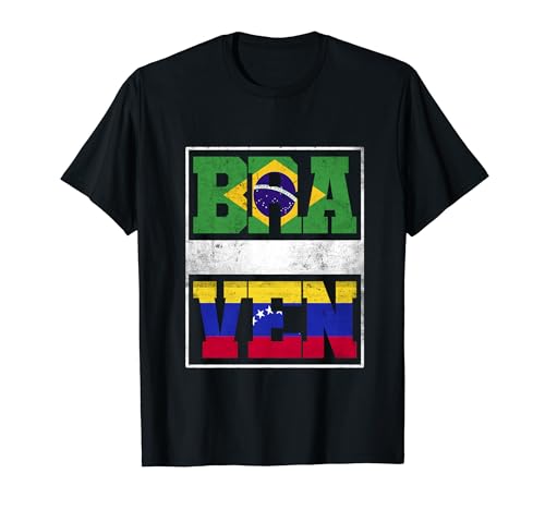 Origen brasileño y venezolano Raíces Brasil y Venezuela Mix Camiseta