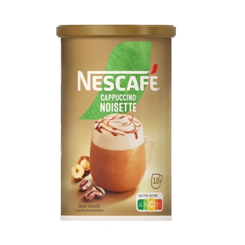 NESCAFE Cappuccino Noisette - Café Soluble Instantané - Grains Arabica & Robusta - Boîte En Papier De 270 g