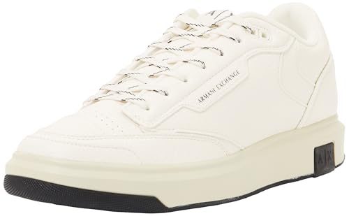 Armani Exchange Homme Venice, Logo Tab on Sole Basket, Blanc cassé, 41 EU