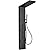 BWE Matte Black Shower Panel Rainfall Waterfall with Handheld Shower Stainless Steel Shower Tower Panel System Massage Body Jets with Tub Spout Water Temperature Display Wall Mount