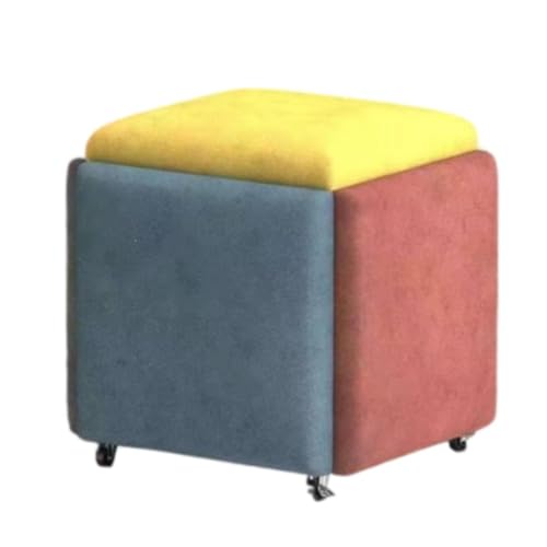 Milageto Puf Apilable Mueble Pequeño Multifuncional Taburete Cuadrado