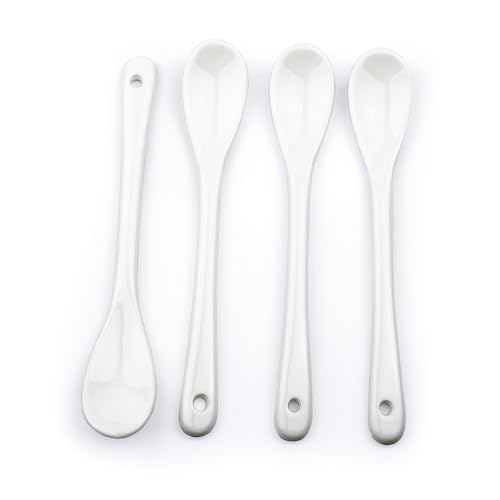 La mejor comparación de Cucharas para huevos Top 10. 42 RSVP International Cuchara de huevo escalfada, juego de 4 piezas multiusos para servir mermelada, miel o huevos hervidos suaves, 5.5 pulgadas de largo, porcelana blanca