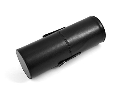 Cosmetics Brush Cup Holder Leather Makeup Holder Case, Large, Black