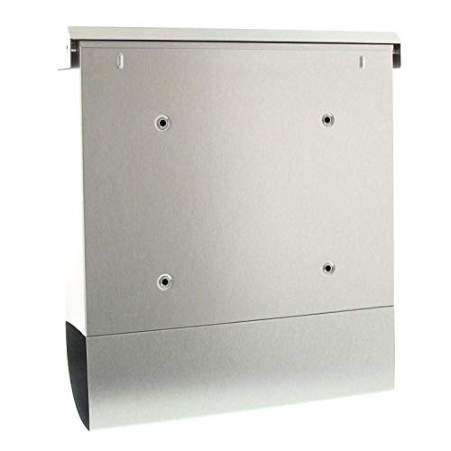 BURG-WÄCHTER Brievenbus met krantenrol en naamplaatje, Roestvrij staal, Gleufformaat DIN C4, 2 sleutels, Amrum set 38670… - Afbeelding 3