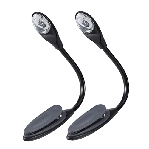 Mikikit Lámpara De Libro Led Mini Con Clip, 2 Unidades, Luz De Lectura Portátil De 0,17w, Color Gris, Batería Botón Incluida, Luz Clara Sin Parpadeo Para Lectura Cama y Viaje