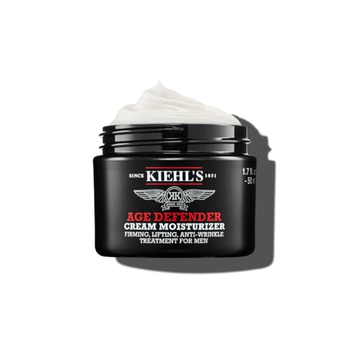 Kiehl's Age Defender Cream Moisturiser: Firming Moisturiser for Men with Linseed Extract, Reduces the Appearance of Wrinkles, 50Ml