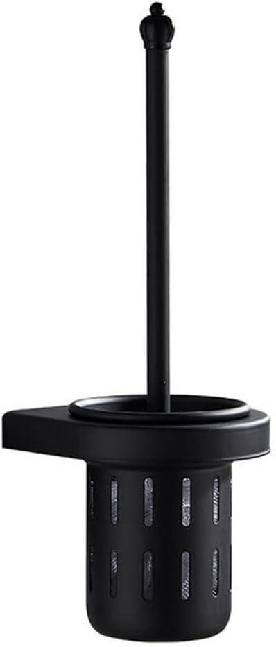 Toilet Brush Holder Wall-Mounted Toilet Brush Long Handle Toilet Brush to Clean No Dead Ends Toilet Brush Bathroom Black Clean Toilet Brush Set Toilet Brush Holders