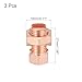 MECCANIXITY Split Bolt Connector Brass Copper 28mm Grounding Clamps with 18mm Matching Hex Nut for Completing Ground Bonding to Bare Wires Pack of 3