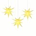 Produktbild Leuchtstern 3D mit LED Beleuchtung | 3er Set | gelb | Ø 27 cm| 3D Stern mit 15 Spitzen | wetterfest | Garten Deko, Wohnzimmer, Weihnachtsdeko | Weihnachtsstern | mit Timer | batteriebetrieben