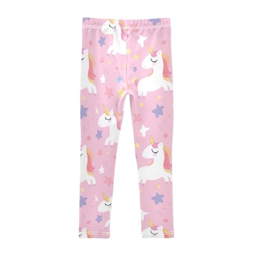 Star Unicorn Girls Leggings,Workout Leggings for Girls Toddler Athletic Legging Size for 3-10T2