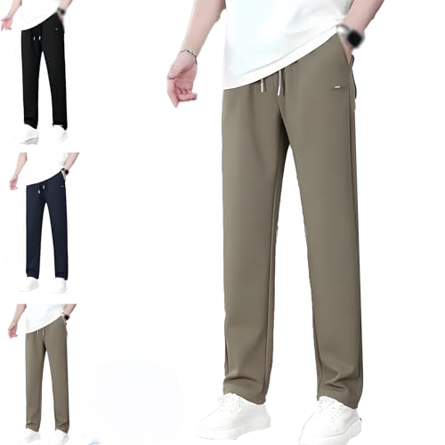 AeroStrides - Pull On Waffle Stretch Casual Pants, Soft Breathable Loose Fit Lightweight Elastic, Casual Pants Men