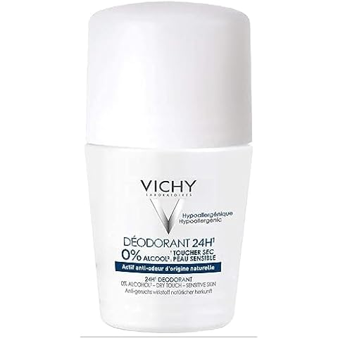 Vichy 24-Hour Dry-Touch Roll-On Deodorant, Aluminum-Free with Invisible Residue-Free Clear Finish, Safe for Sensitive Skin, 1.69 Ounce (Pack of 1) Cover