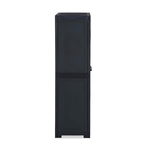 Image of Nilkamal Freedom FMM 4 Shelves Plastic Bookshelf with 3-Year Warranty| Multipurpose Storage Cabinet & Book Rack for Home | Durable, Easy-Clean | Living Room & Bedroom Organiser | Charcoal Grey