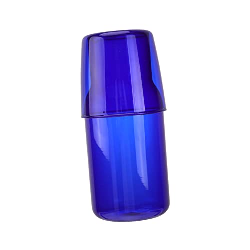 MOLUCKFU 1 Set Water Bottle Drink Kettle Desktop Water Carafe Clear Clear Tea Cups Clear Drink Pitcher Cold Water Jug Coffee Container Latte Glasses Bedside Water Carafe Blue Cups