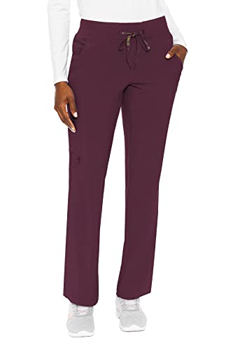 Med Couture Activate Women's Yoga One Pocket Cargo Pant, Small Tall, Wine