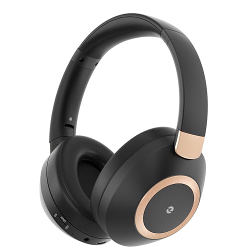 EAORUL Active Noise Cancelling Headphones, 100H Playtime Headphones Wireless Bluetooth, Bluetooth Headphone with Mic, Over Ear Wireless Headphone with Deep Bass,Fast Charging for Travel