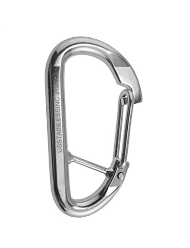 US STAINLESS Stainless Steel 316 Spring Hook Carabiner 1/2