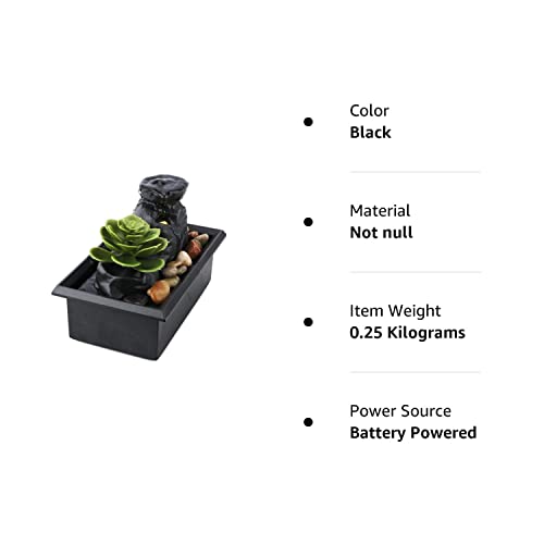 Tabletop Water Fountain,Zen Meditation Indoor Waterfall Fountain With Led Lights，Usb/Aa Battery Powered Tabletop Fountain For Home Office Decor，De-Stress And Relax #TOP7