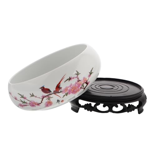 Sosoport Vase Hydroponique Céramique Pot Chinois sans Bol Porcelaine pour Fleurs De Lotus Pots De Plantes Décoratifs Intérieurs