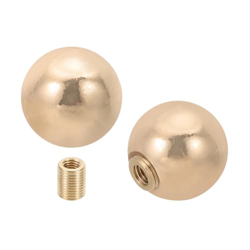 Image of PATIKIL 25mm Ball Lamp Finials Caps Knob, 2 Set Lamp Shade Decoration, Rose Gold Tone