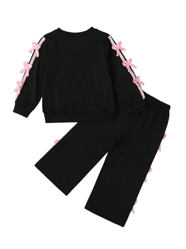 Verdusa Girl's 2 Piece Coquette Tracksuit Striped Sweatshirt with Workout Pants Clothing Set2