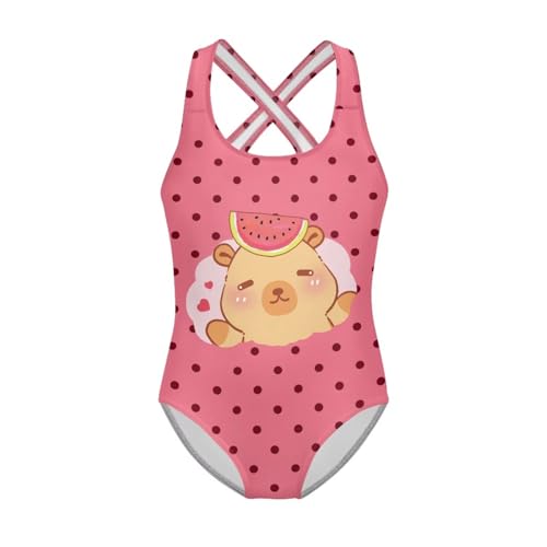 Image of Girls Swimsuit Criss Cross Back 1-Piece Summer Beach Swiwmear