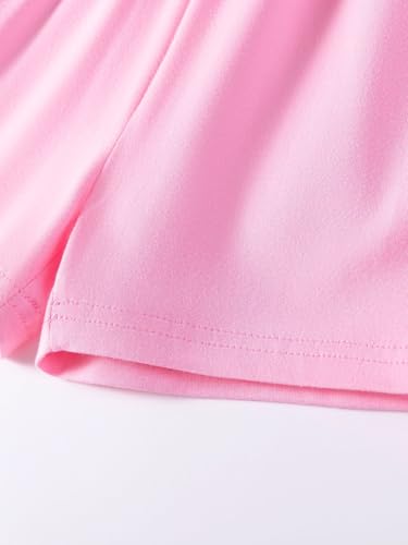 Image of HILEELANG Girls Cotton Short Set Summer 2 Piece Outfit T Shirt Shorts | 100% Cotton, Soft Breathable Fabric, 2 Piece Outfit Set, Elastic Waist, Summer Comfort for Toddler Little Girls