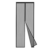 Sekey Magnet Fliegengitter Tür ohne Bohren Katzensicher, Türvorhang Balkon Magnetvorhang, Insektenschutz Fliegenschutz mit Verbreitertem Klebeband 80x200cm, Schwarz