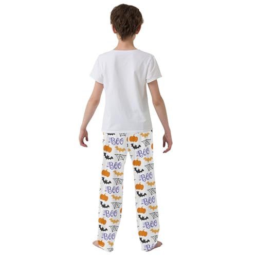 ZZXXB Bat Boo Boys Long Pants Soft Trousers Elastic Waist Kids Lounge Bottoms with Pockets S-XL3