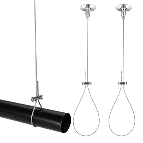 Goktvai Kit de Support Plafond pour Tringle Penderie, Support Suspension Plafond Robuste et Réglable pour Tringle à Rideau de Douche