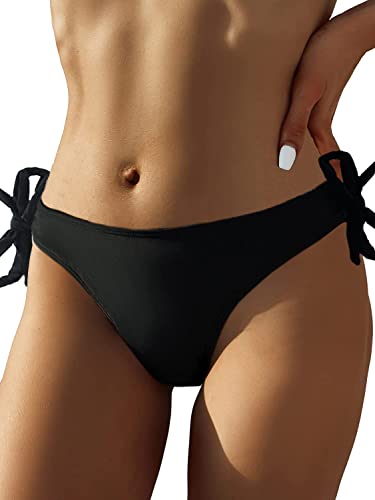 YELAIVP Women's Bikini Bottom Tie Side Swimsuit Bottom Cheeky Butt Ruched Bathing Suit Bottoms2