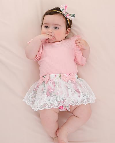 Mioglrie Preemie Clothes Girl Newborn Girl Outfits Infant Baby Girl Clothes Summer Romper Dress Shorts Set2