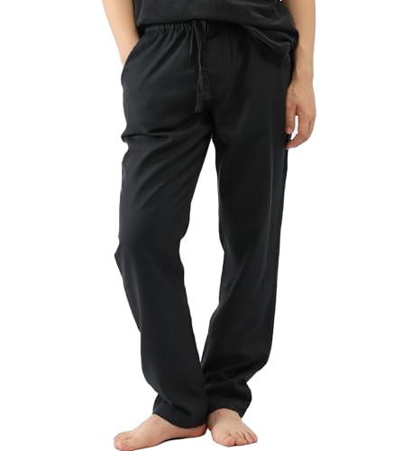 Men Tencel Linen Casual Pants Comfortable Straight Leg Slim-Fit Lounge Linen Trousers2