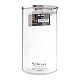 Wilmax WL-888515/A Borosilikatglas Vorratsdose mit Edelstahldeckel, 1100mL Kapazität