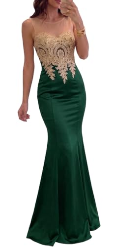 Image of Babyonline Women's Lace Applique Long Formal Mermaid Evening Prom Dresses