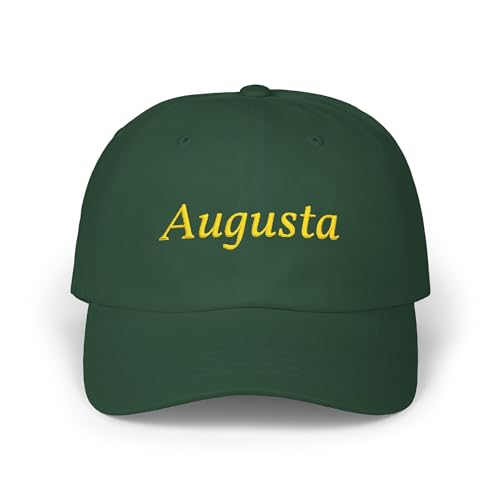 Augusta Georgia Embroidered Golf Dad Hat Green Cap with Gold Lettering Augusta Hat for 2026 Golf Tournament